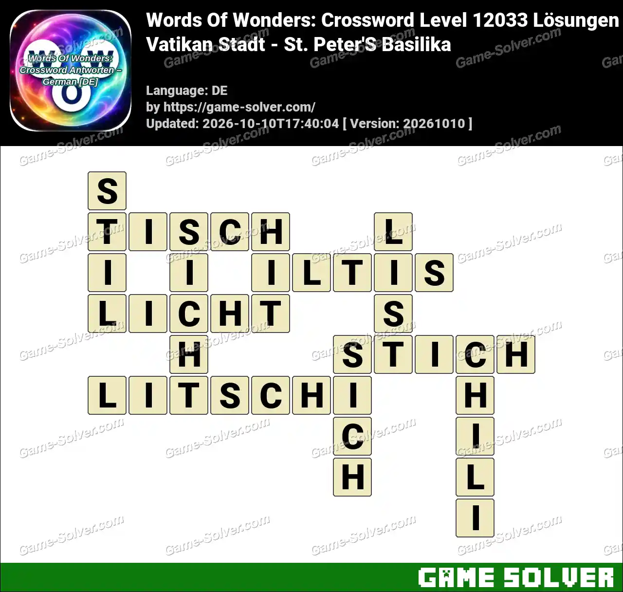 Words Of Wonders: Crossword Level 12033 Lösungen – Vatikan Stadt – St. Peter’S Basilika